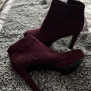 Nine West Deep Burgundy Heeled Boots